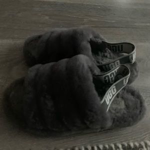 Grey ugg slides